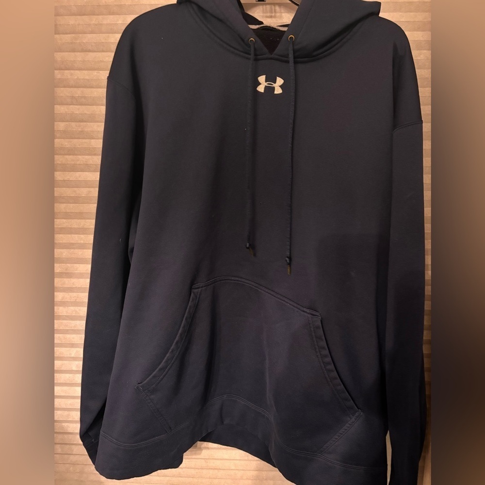 Under Armour Navy Black Pullover Hoodie-2XL - Picture 2 of 3